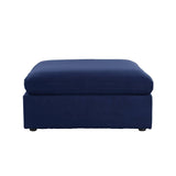 Crosby - Modular Ottoman - Blue Fabric