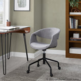 Curvo - Upholstered 4-Star Task Chair - Black Metal Base