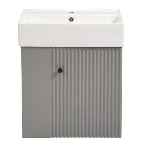 Modern Floating Bathroom Vanity With Ceramic Basin Perfect For Small Bathrooms