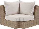 Seacrest - Olefin Water Resistant Fabric And Wicker Outdoor Patio Corner Chair
