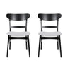 Mid Century Dining Chairs With Cushioned Seats And Wood Frame (Set of 2)