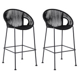 Acapulco - Indoor Outdoor Steel Bar Stool With Rope Set