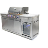 Mont Alpi Compact Series 6 Ft Propane Outdoor Kitchen Island w/ Fridge in Stainless Steel- MA-957FCRS