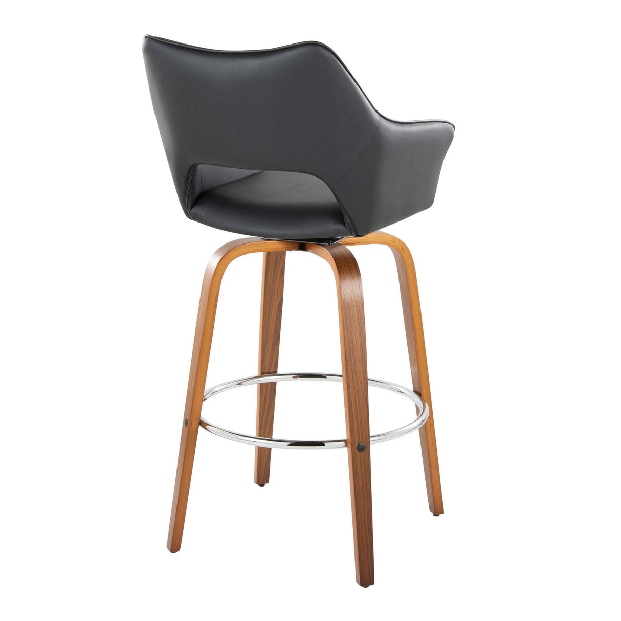 Mustang - Fixed-Height XL Barstool (Set of 2) - Walnut Wood