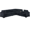 Modern Style L-Shape Sectional Set, USB Ports, Cup Holder