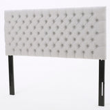 Queen Size Headboard With Button Tufting - Light Gray