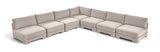 Hammond - Velvet Performance Fabric Upholstered 7 Piece Armless Sectional