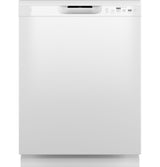 GE GDF510PGRWW - 24 in. Front Control Flush-Mount Dishwasher with 59 dBa Sound Level, Dry Boost & Pocket Handle - White