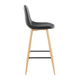 Pebble - 30" Fixed-Height Barstool (Set of 2) - Natural And Black