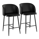 Fran - Fixed-Height Counter Stool (Set of 2) - Black Metal Base
