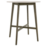 Jayla - 35.5" Marble Top Pub Table - Night Wenge / White