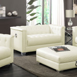 Earline - Upholstered Track Arm Loveseat - White
