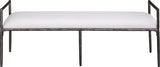 Axis - Linen Textured Cream Fabric Upholstered Bench