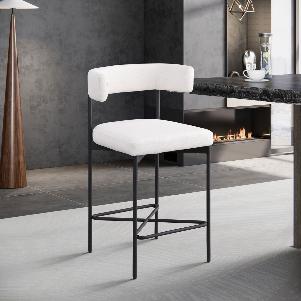 Rivage - Durable Stool With Black Frame (Set of 2)