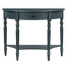 Half Moon Console Table With Drawer & Shelf