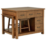 Mayfair - 3 Piece Kitchen Island With Extension Table - Dark Oak