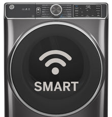 GE(R) ENERGY STAR(R) 7.8 cu. ft. Capacity Smart Front Load Gas Dryer with Steam and Sanitize Cycle - (GFD65GSSVWW)
