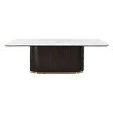 Clayten - Dining Table With Marble Top - White / Espresso