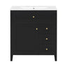 Bathroom Vanity With Sink, 3 Drawers And Adjustable Shelf