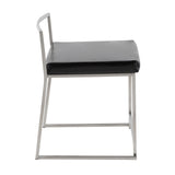 Fuji - Contemporary Stackable Dining Chair (Set of 2) - Silver Frame