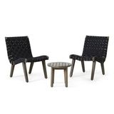 Outdoor 3 Piece Rope Weave Patio Seating Set