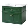 Wall Mounted Bathroom Vanity With Tip Out Drawer And Open Back Design