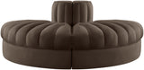 Rummi - Velvet Performance Fabric Upholstered 2 Piece  Rounded Modular Loveseat