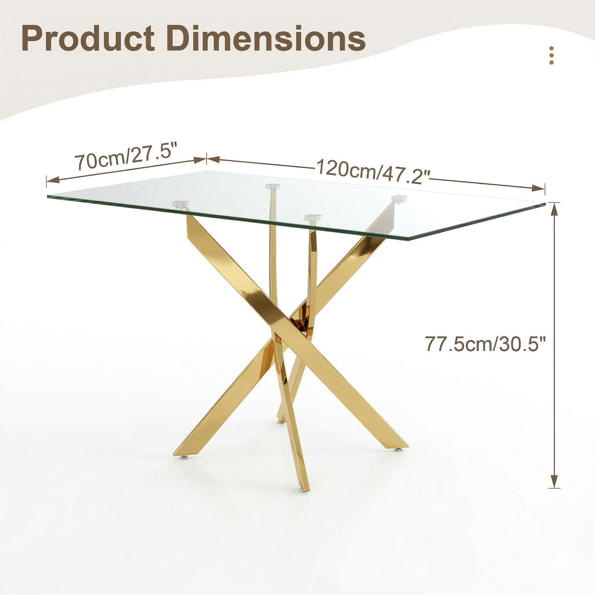 Rectangular Dining Table For Home Kitchen - Gold