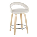 Grotto - 30.5" Upholstered Fixed-Height Counter Stool (Set of 2) - Natural Wood Base