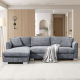 Modern Cloud Sectional Sofa L Shaped Luxury Couch Set With 2 Free Pillows 4 Seat With Oversized Chaise