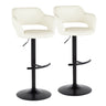 Margarite - Contemporary Adjustable Barstool With Swivel With Rounded T Footrest (Set of 2)