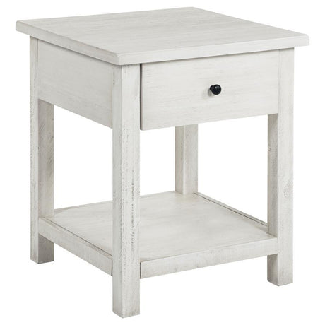 Payne - 1 Drawers Wood End Table with Shelf
