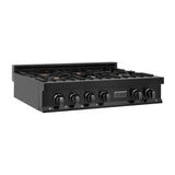 ZLINE Kitchen Package with 36 in. Black Stainless Steel Rangetop and 36 in. Convertible Range Hood (2KP-RTBRH36) - (2KPRTBRH36) -