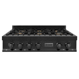 ZLINE Kitchen Package with 36 in. Black Stainless Steel Rangetop and 36 in. Convertible Range Hood (2KP-RTBRH36) - (2KPRTBRH36) -