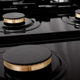 ZLINE Kitchen Package with 36 in. Black Stainless Steel Rangetop and 36 in. Convertible Range Hood (2KP-RTBRH36) - (2KPRTBRH36) -