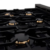 ZLINE Kitchen Package with 36 in. Black Stainless Steel Rangetop and 36 in. Convertible Range Hood (2KP-RTBRH36) - (2KPRTBRH36) -