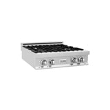 ZLINE Kitchen Package with 30 in. Stainless Steel Rangetop and 30 in. Over The Range Microwave with Modern Handle (2KP-RTOTR30) - (2KPRTOTR30) -