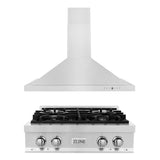 ZLINE Kitchen Package with 30 in. Stainless Steel Rangetop and 30 in. Convertible Range Hood (2KP-RTRH30) - (2KPRTRH30) -