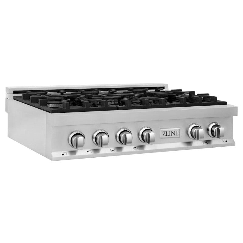 ZLINE Kitchen Package with 36 in. Stainless Steel Rangetop and 36 in. Convertible Range Hood (2KP-RTRH36) - (2KPRTRH36) -