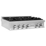 ZLINE Kitchen Package with 36 in. Stainless Steel Rangetop and 36 in. Convertible Range Hood (2KP-RTRH36) - (2KPRTRH36) -