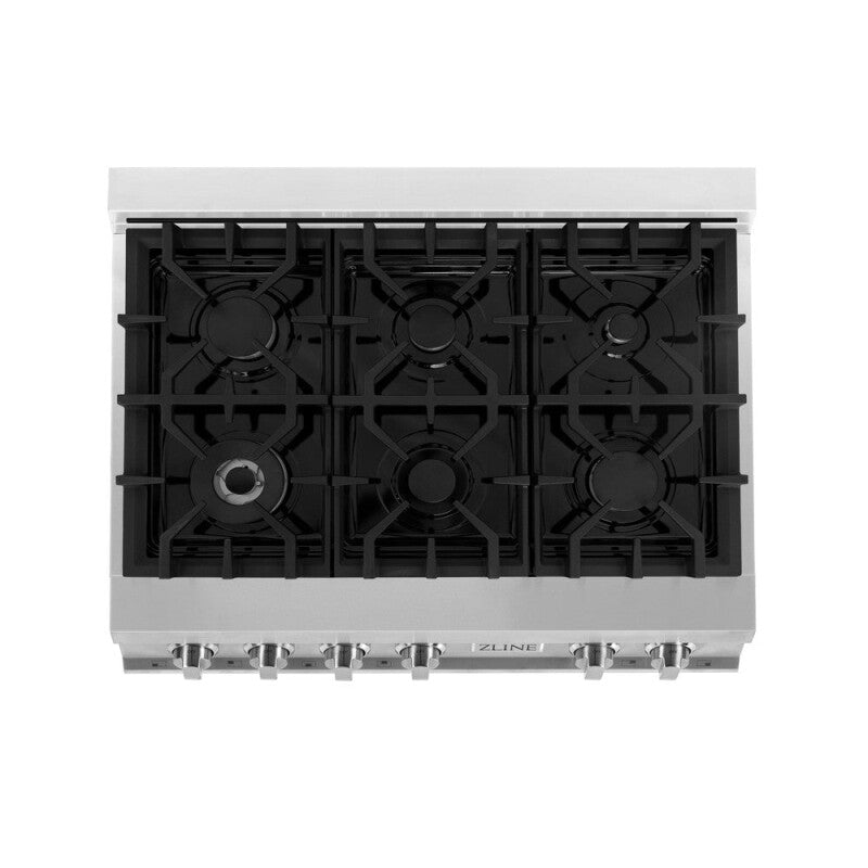 ZLINE Kitchen Package with 36 in. Stainless Steel Rangetop and 36 in. Convertible Range Hood (2KP-RTRH36) - (2KPRTRH36) -