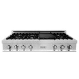 ZLINE Kitchen Package with 48 in. Stainless Steel Rangetop and 48 in. Convertible Range Hood (2KP-RTRH48) - (2KPRTRH48) -