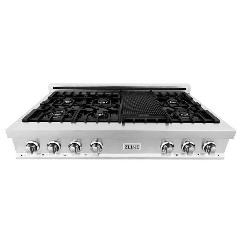 ZLINE Kitchen Package with 48 in. Stainless Steel Rangetop and 48 in. Convertible Range Hood (2KP-RTRH48) - (2KPRTRH48) -