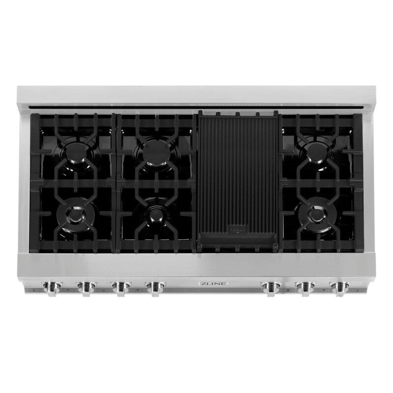 ZLINE Kitchen Package with 48 in. Stainless Steel Rangetop and 48 in. Convertible Range Hood (2KP-RTRH48) - (2KPRTRH48) -