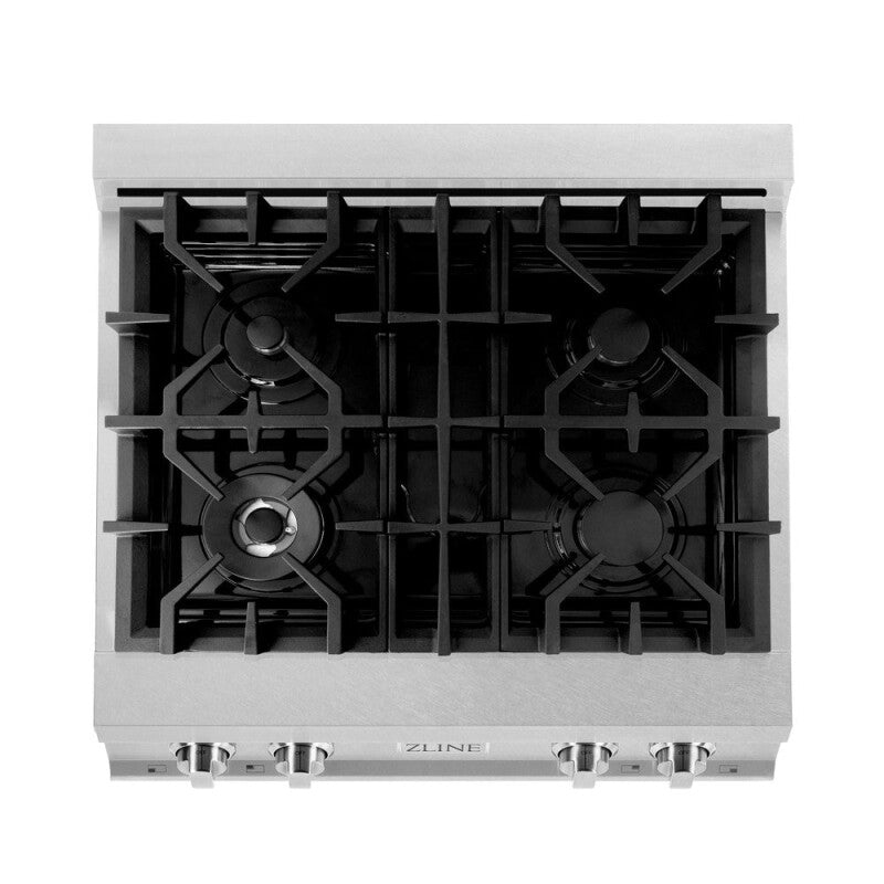 ZLINE Kitchen Package with 30 in. Satin Stainless Steel Rangetop and 30 in. Over The Range Microwave with Modern Handle (2KP-RTSOTR30) - (2KPRTSOTR30) -