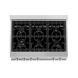 ZLINE Kitchen Package with 36 in. Satin Stainless Steel Rangetop and Convertible Range Hood (2KP-RTSRH36) - (2KPRTSRH36) -