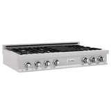 ZLINE Kitchen Package with 48 in. Satin Stainless Steel Rangetop and Convertible Range Hood (2KP-RTSRH48) - (2KPRTSRH48) -