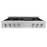 ZLINE Kitchen Package with 48 in. Satin Stainless Steel Rangetop and Convertible Range Hood (2KP-RTSRH48) - (2KPRTSRH48) -