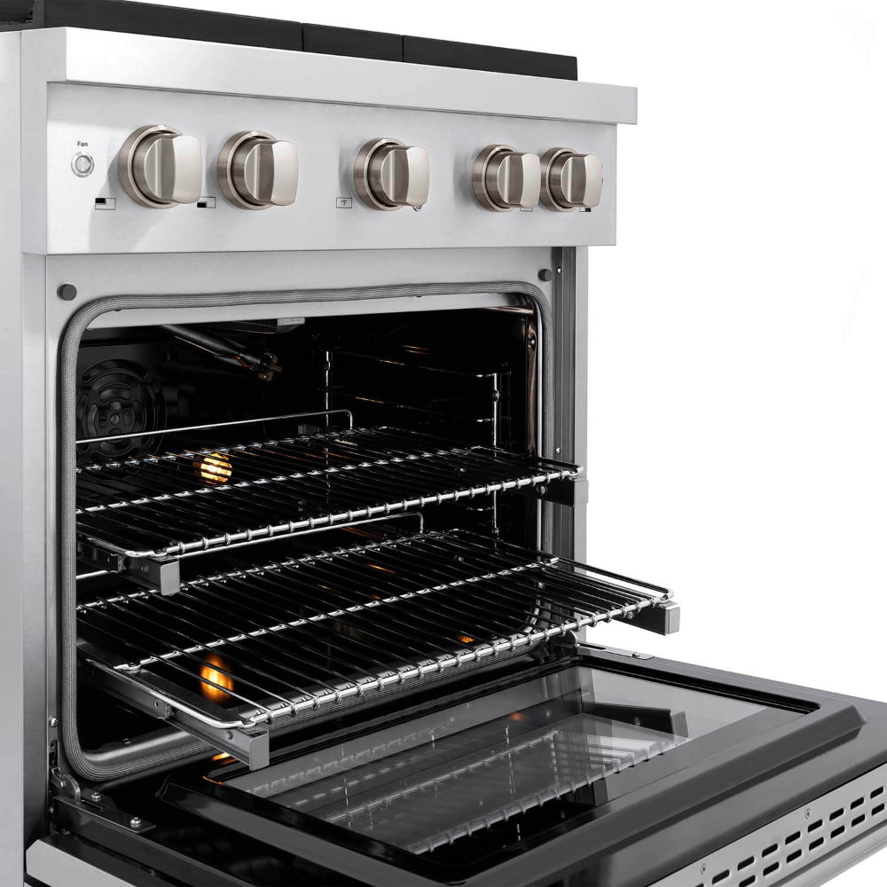 ZLINE 30 in. Kitchen Package Stainless Steel Gas Range and Over The Range Microwave with Modern Handle (2KP-SGROTR30) - (2KPSGROTR30) -