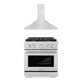 ZLINE 30 in. Kitchen Package with Stainless Steel Gas Range and Convertible Vent Range Hood (2KP-SGRRH30) - (2KPSGRRH30) -